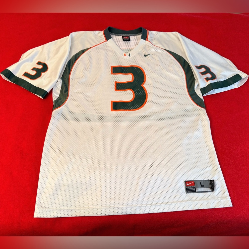 Vintage Miami Hurricanes football college NCAA Nike #3 Jersey Size L Men’s